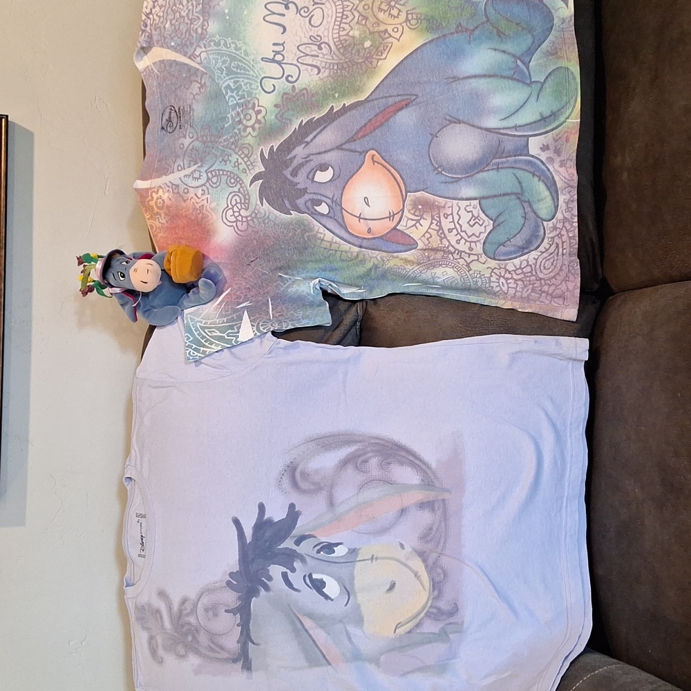 Eeyore Disney Shirt Set with Small Easter Bonnet Eeyore Stuffed Animal Set